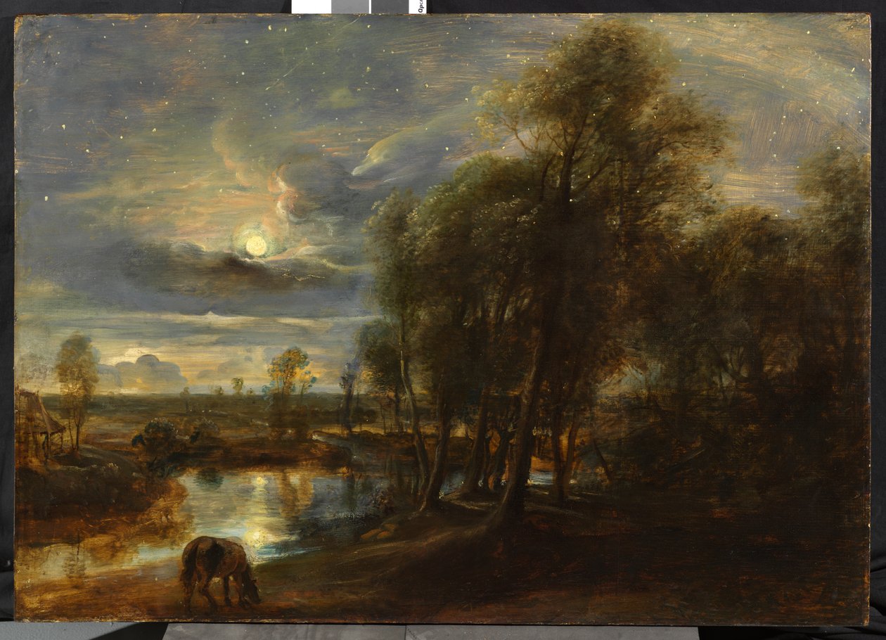 Landskab ved måneskin, ca. 1635-40 af Peter Paul Rubens