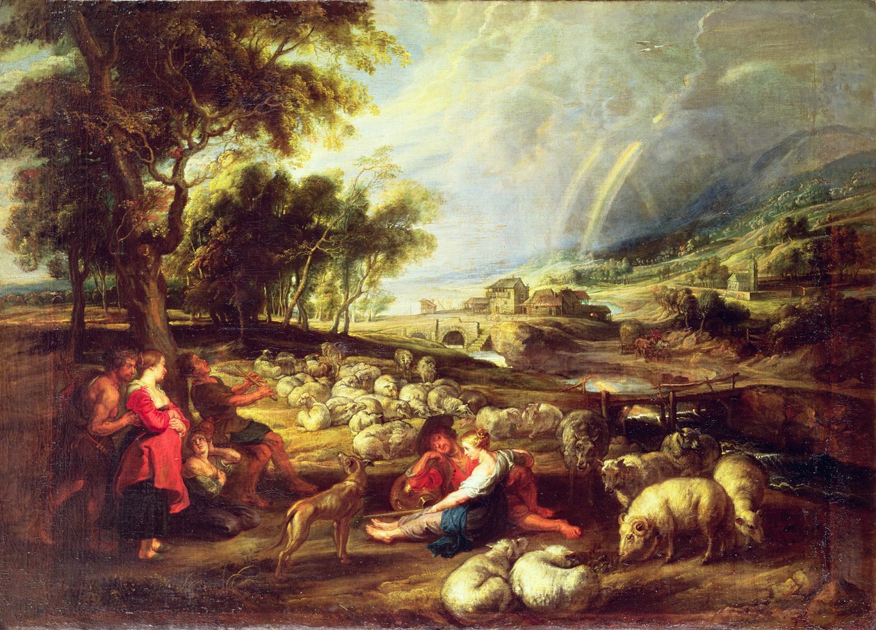 Landskab med regnbue af Peter Paul Rubens