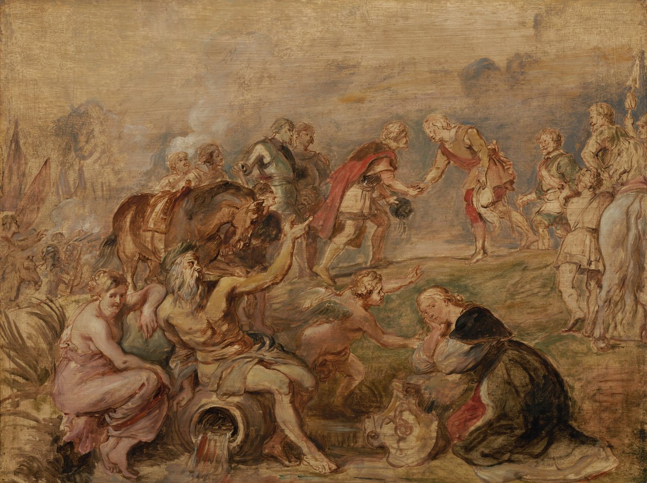 Møde med kong Ferdinand af Ungarn og kardinal-Infante Ferdinand af Spanien i Nördlingen af Peter Paul Rubens
