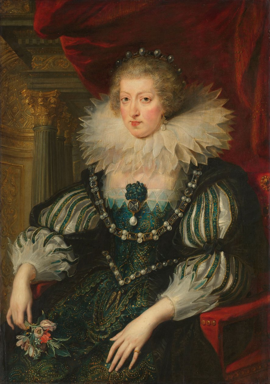 Portræt af Anne af Østrig (1601-66) Infanta af Spanien, dronning af Frankrig og Navarra af Peter Paul Rubens