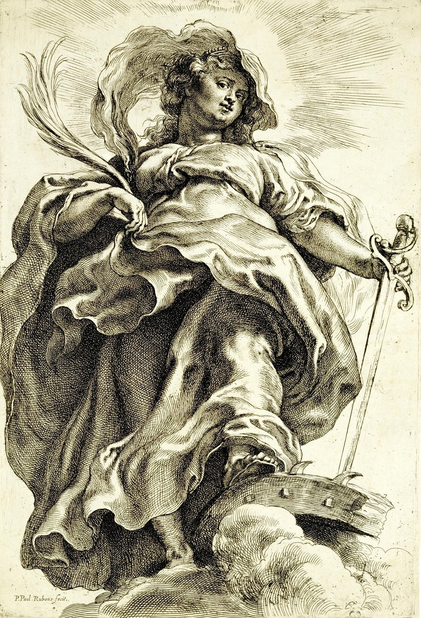 Saint Catherine (af Alexandria) i skyerne af Peter Paul Rubens