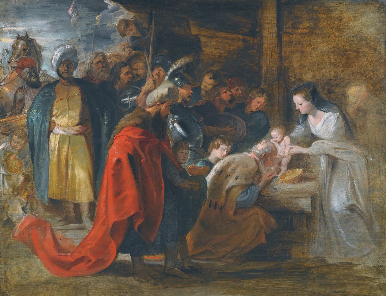 Studie til tilbedelse af magi af Peter Paul Rubens