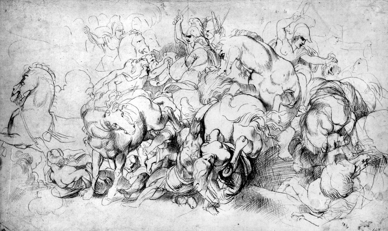 Slaget mellem grækerne og amazonerne, ca. 1602-04 af Peter Paul Rubens