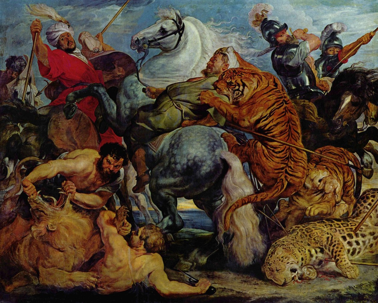 Tiger- og løvejagt af Peter Paul Rubens