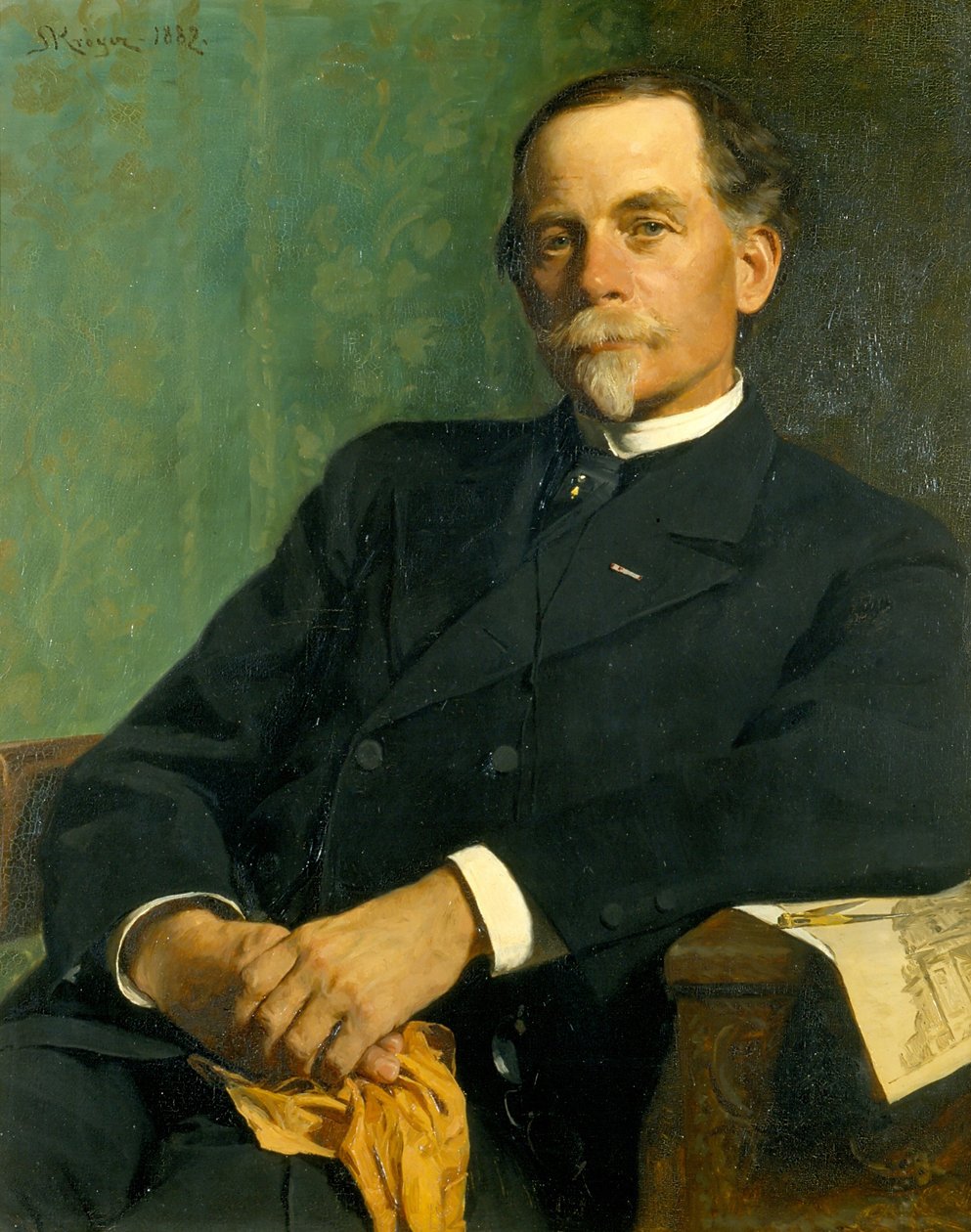 Arkitekt, professor F. Meldahl siddende af Peder Severin Krøyer