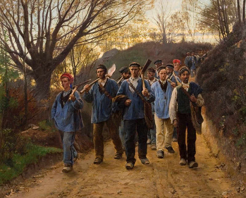 Franske landarbejdere i hulvej af Peder Severin Krøyer