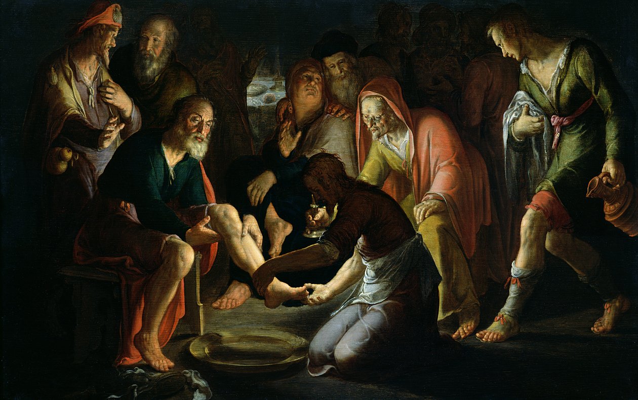 Kristus vasker disciplenes fødder, 1623 af Peter Wtewael