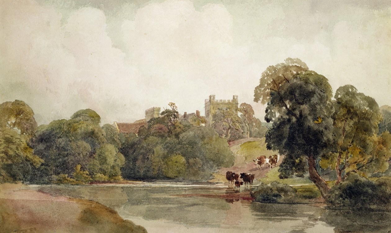 Mortham Tower, County Durham (wc på papir) af Peter de Wint