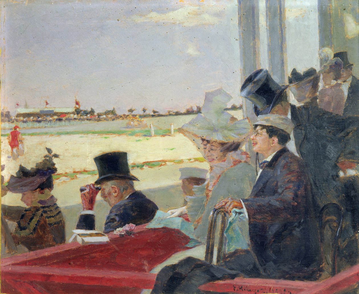 Hestevæddeløb, 1902 (olie på træ) af Peter Alexandrovich Nilus