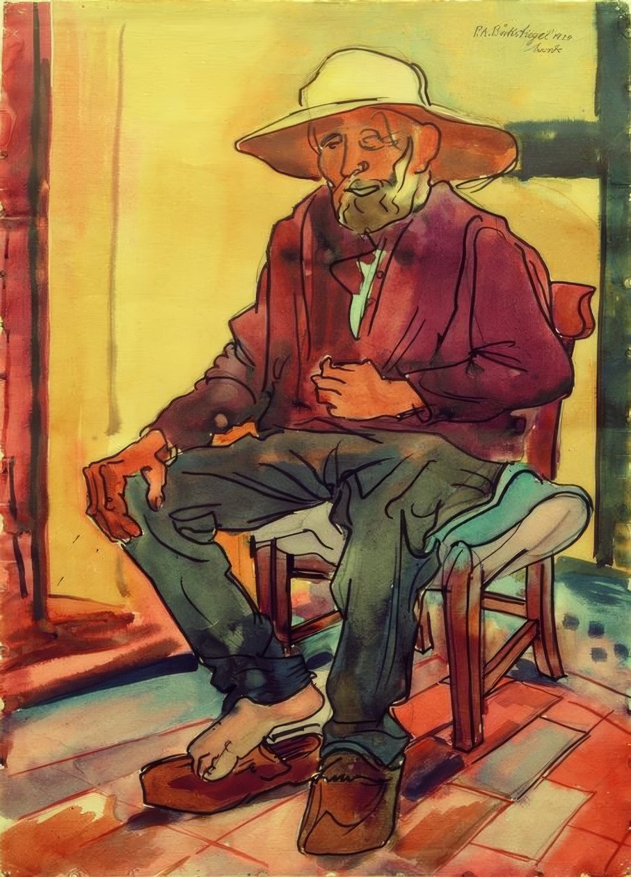 Westfalsk bonde hviler (Thorlümke) af Peter August Böckstiegel