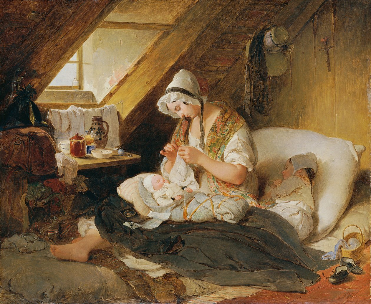 Den fattige officers enke, 1836. af Peter Fendi