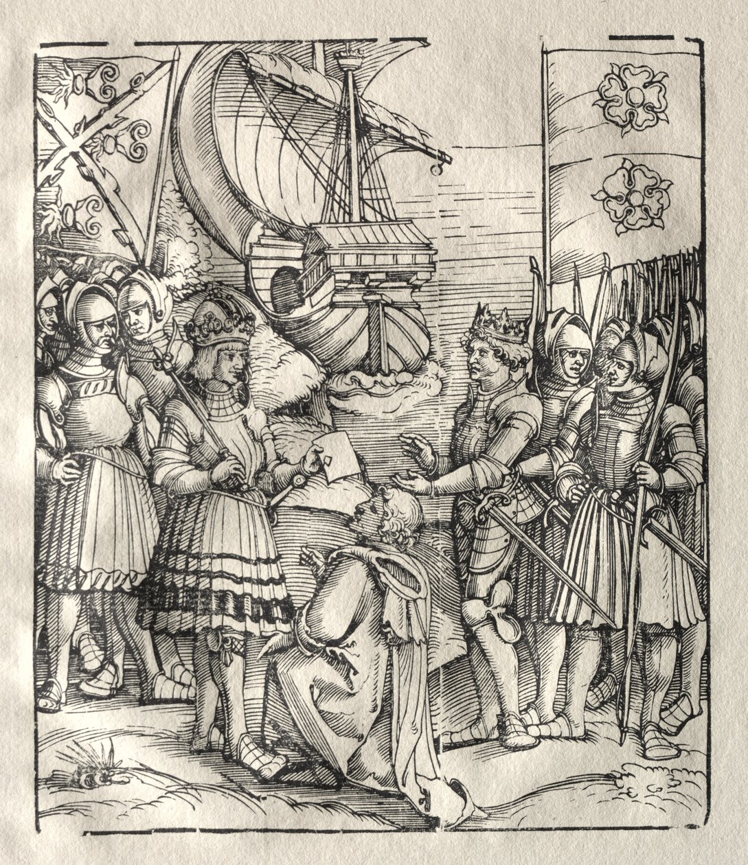 Maximilian slutter fred med Henry VII. af Peter Flötner
