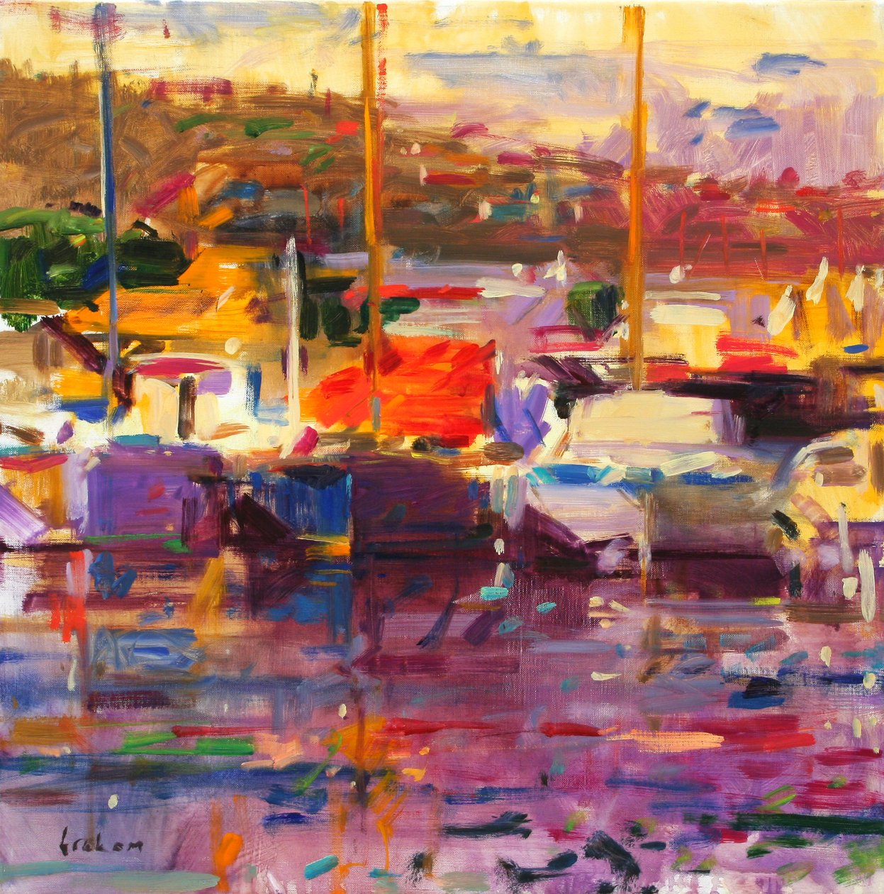 Blue Boat, St. Tropez af Peter Graham (Contemporary)
