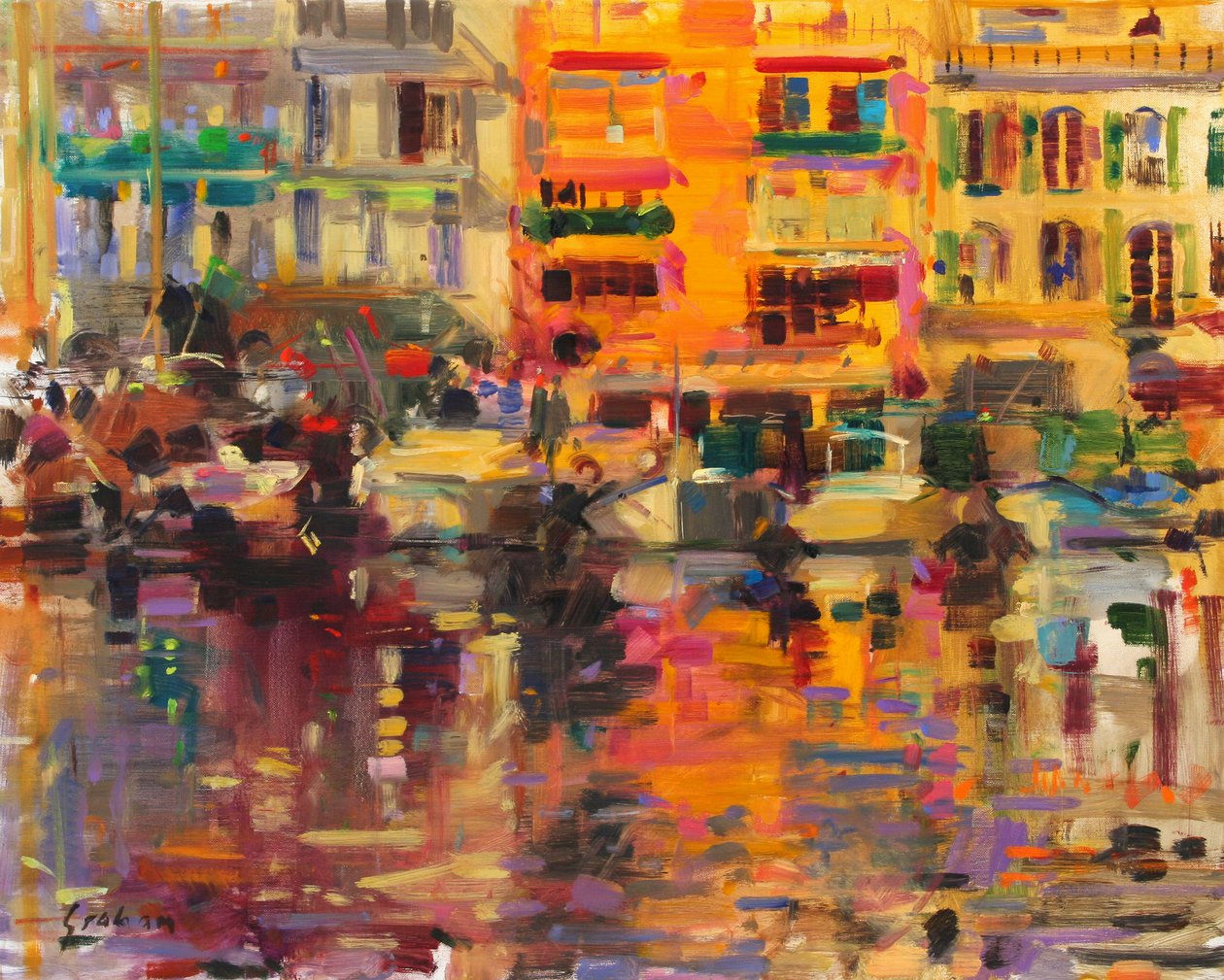 Riviera sommer af Peter Graham (Contemporary)