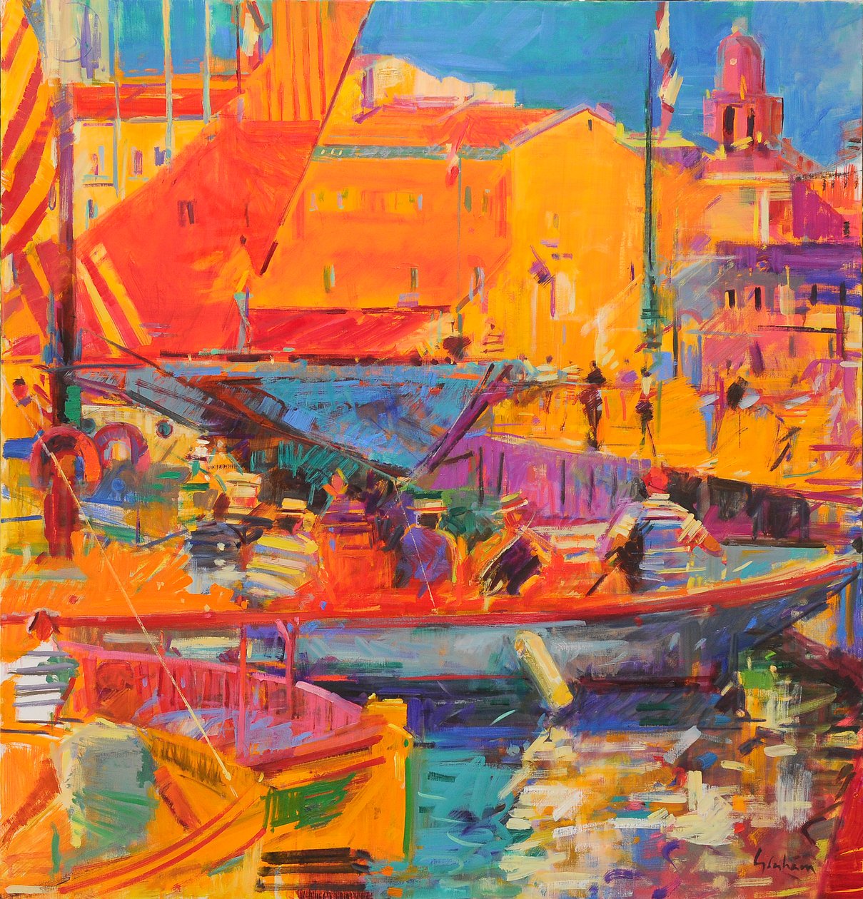 Saint Tropez i maj 2020 af Peter Graham (Contemporary)