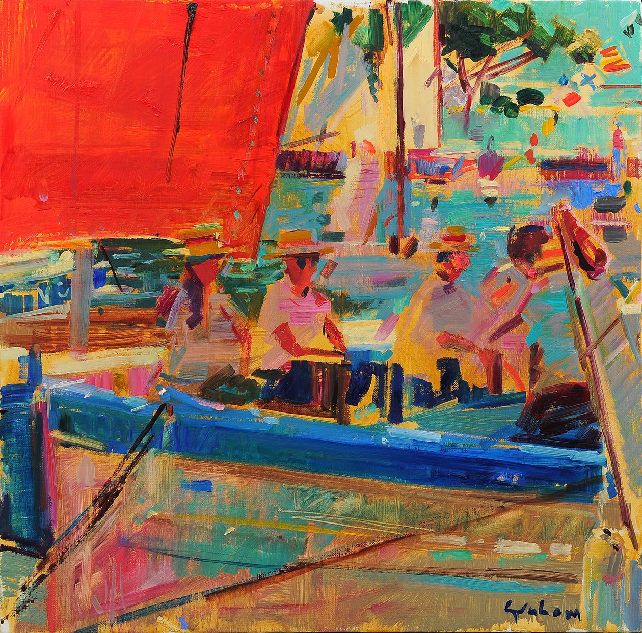 Glimrende Sea Saint Tropez af Peter Graham (Contemporary)