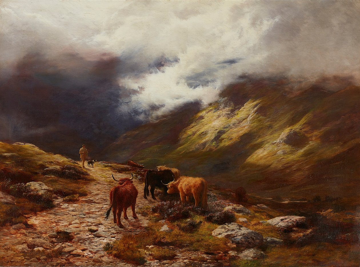 A Mountain Road (olie på lærred) af Peter Graham