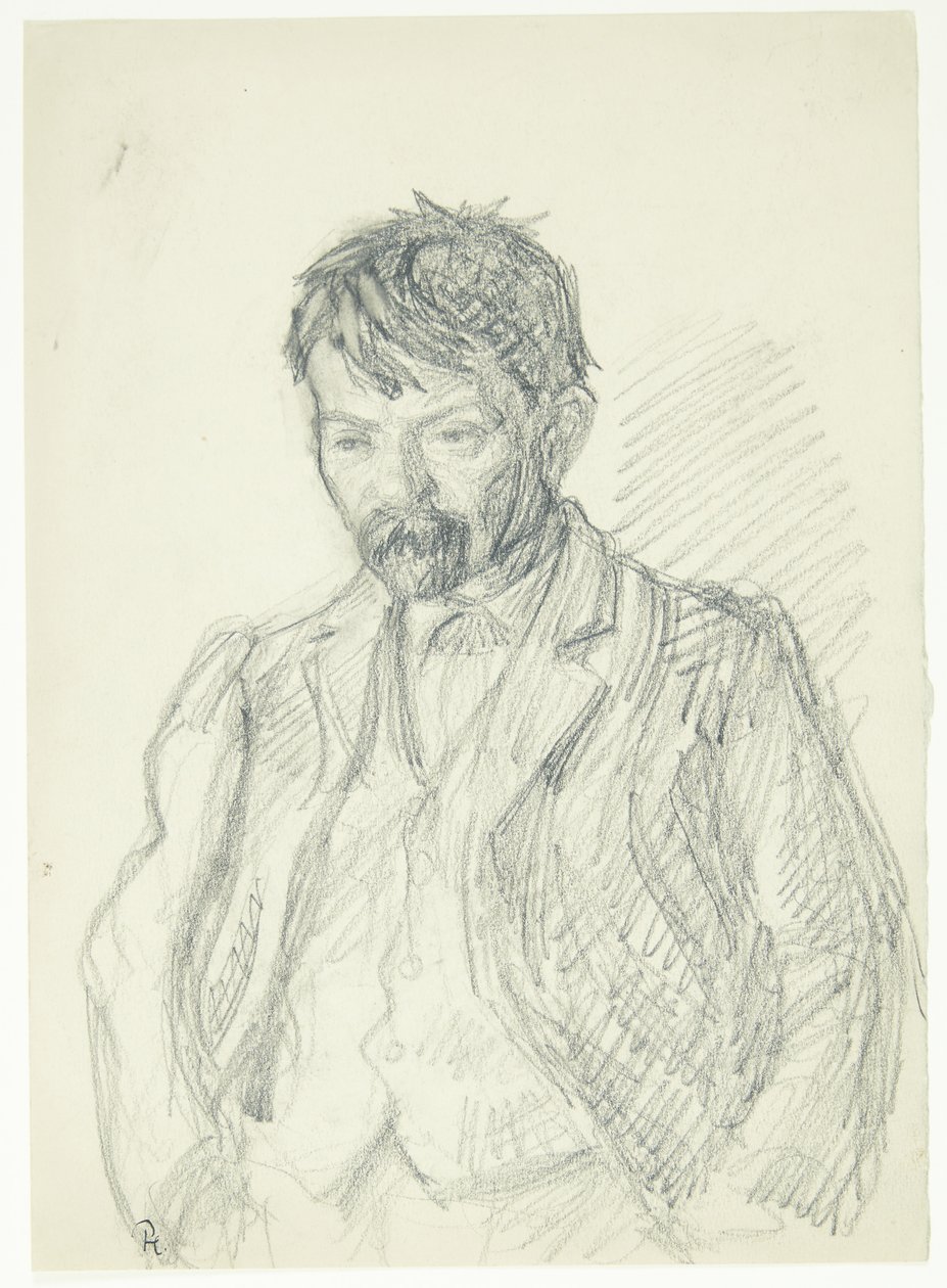 Portræt af maleren Jens Birkholm. Halvfigur af Peter Hansen