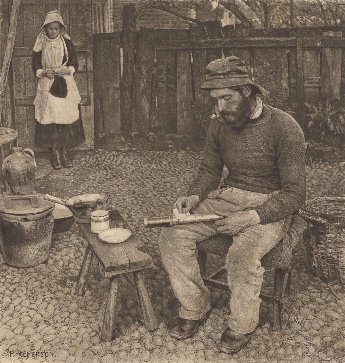 En fisker derhjemme af Peter Henry Emerson