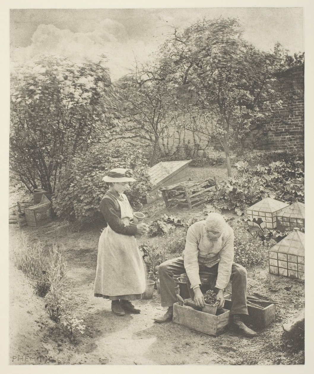 A Garden End (Suffolk) af Peter Henry Emerson