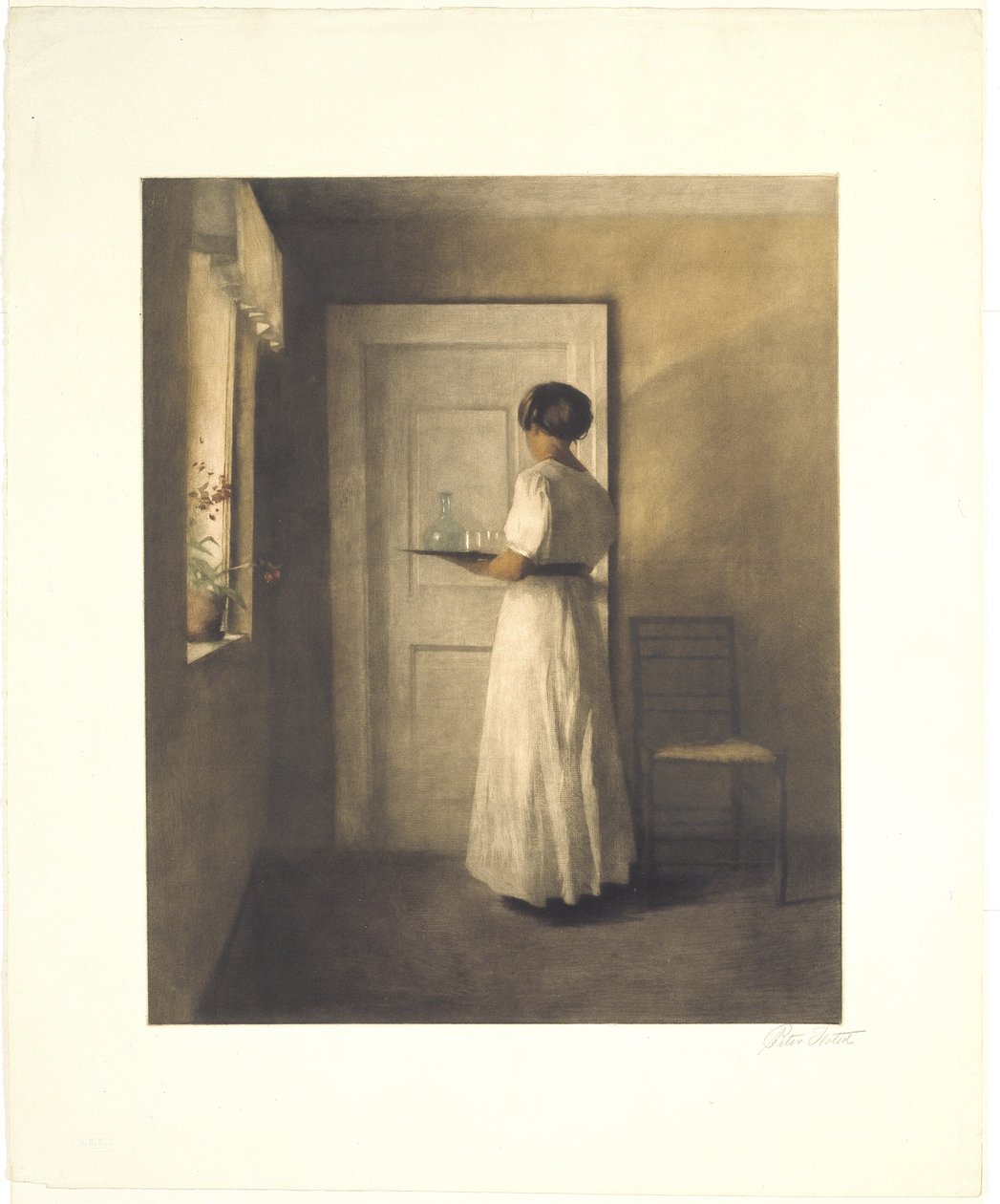 Ung pige med en bakke af Peter Vilhelm Ilsted