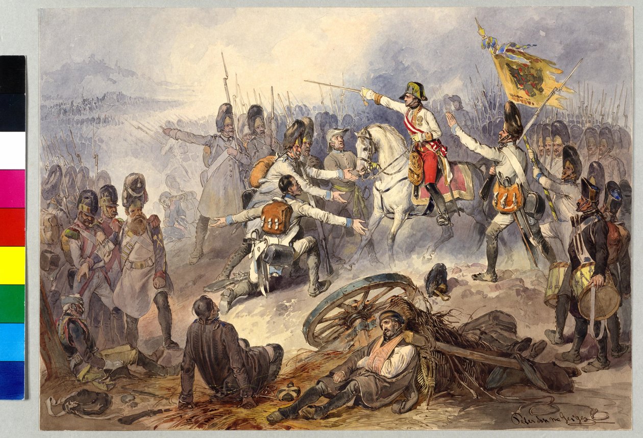 Slaget ved Stockach 1799 (akvarel) af Peter Johann Nepomuk Geiger