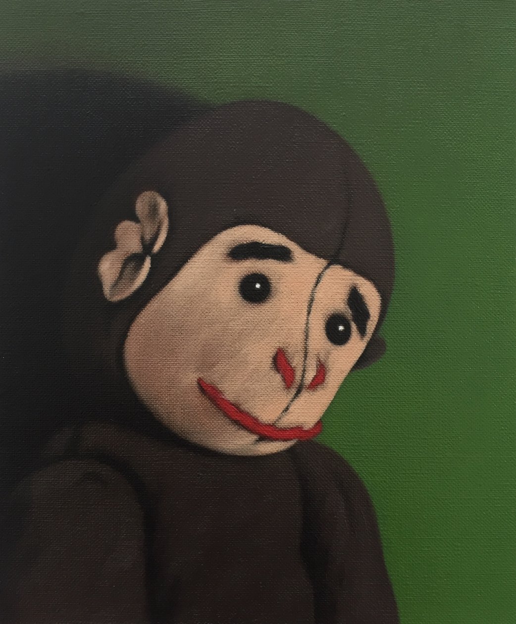 Monkey Portrait on Green, 2005 af Peter Jones