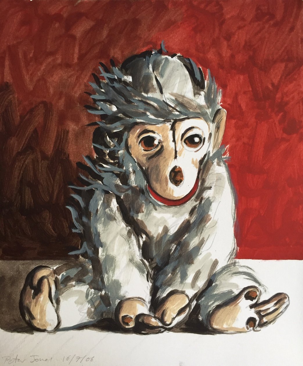 White Monkey on Red, 2006 af Peter Jones