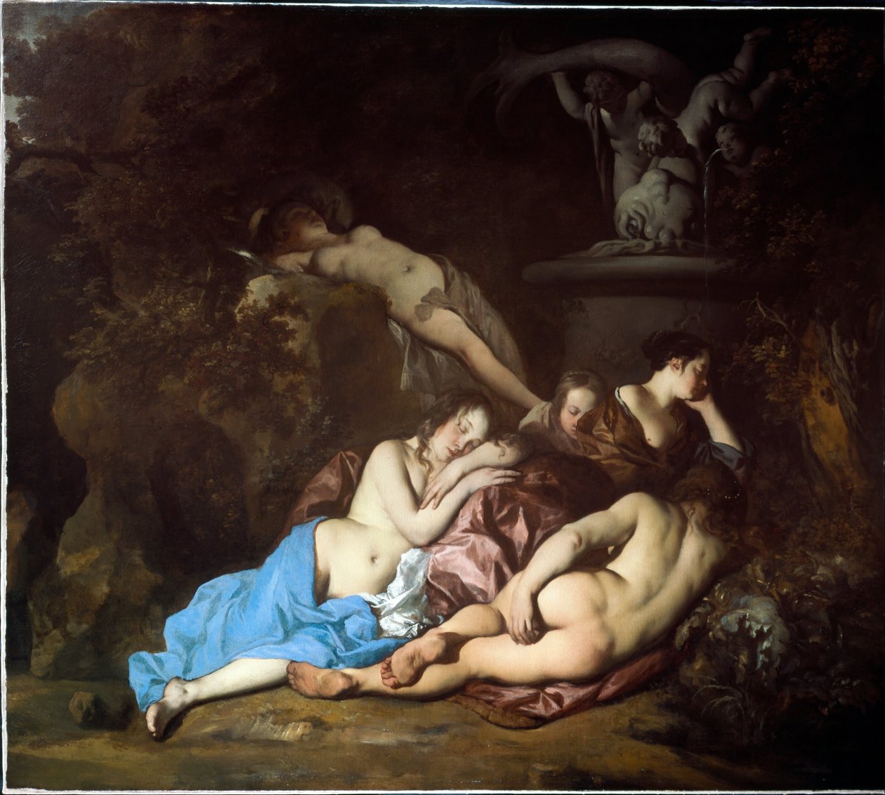 Nymfer ved et springvand af Peter Lely