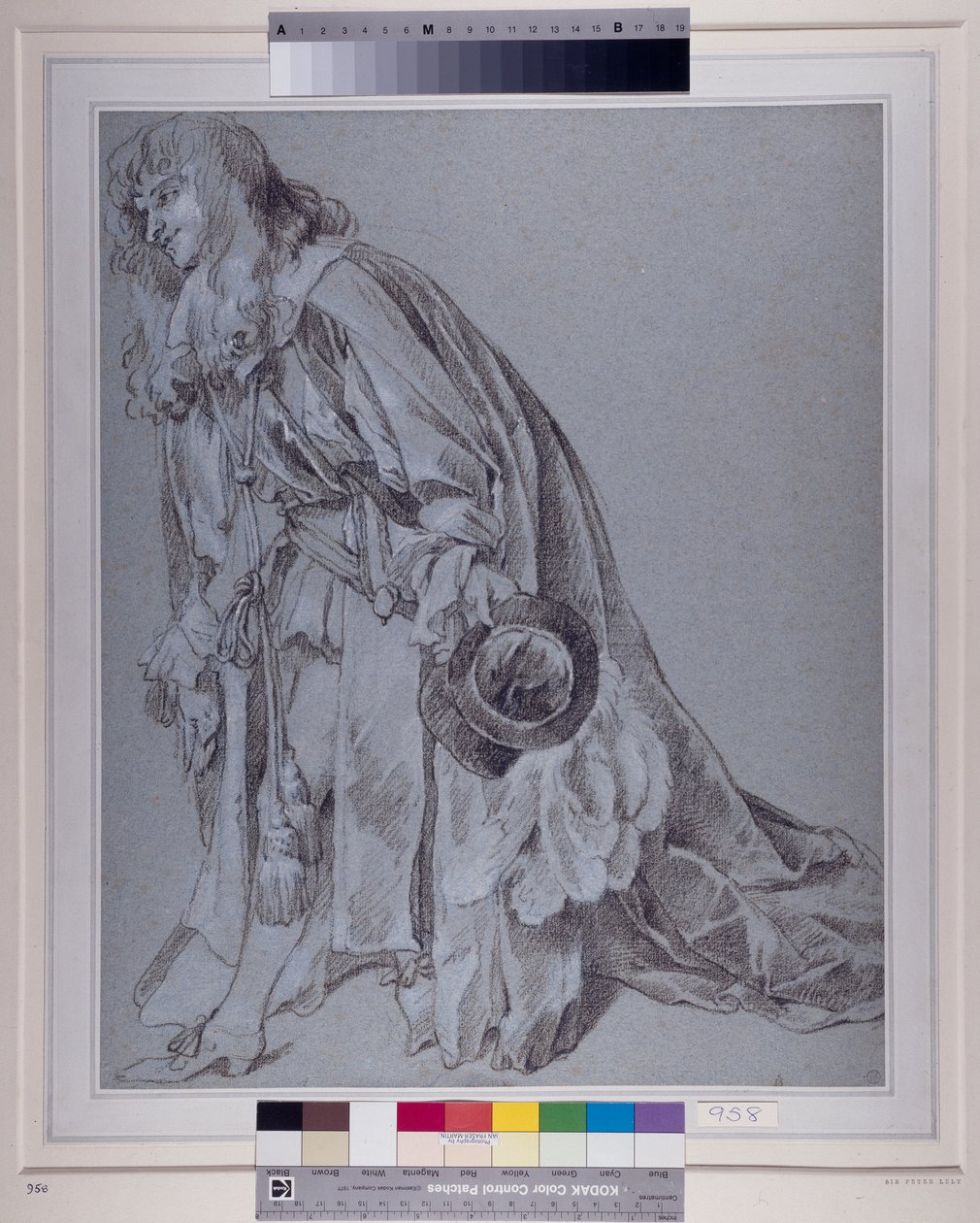 Ærbødig figur (kridt på papir) af Peter Lely