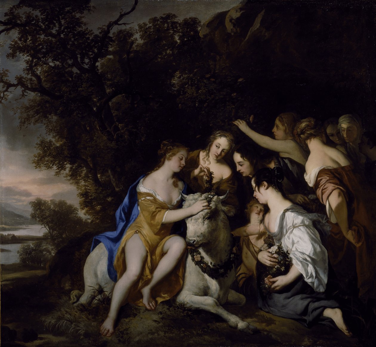 Voldtægt af Europa (olie på lærred) af Peter Lely