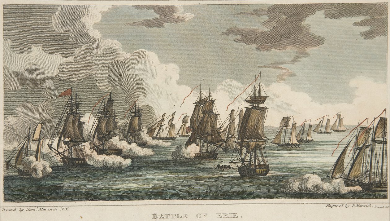 Battle of Erie, pub. 1816 af Peter Maverick