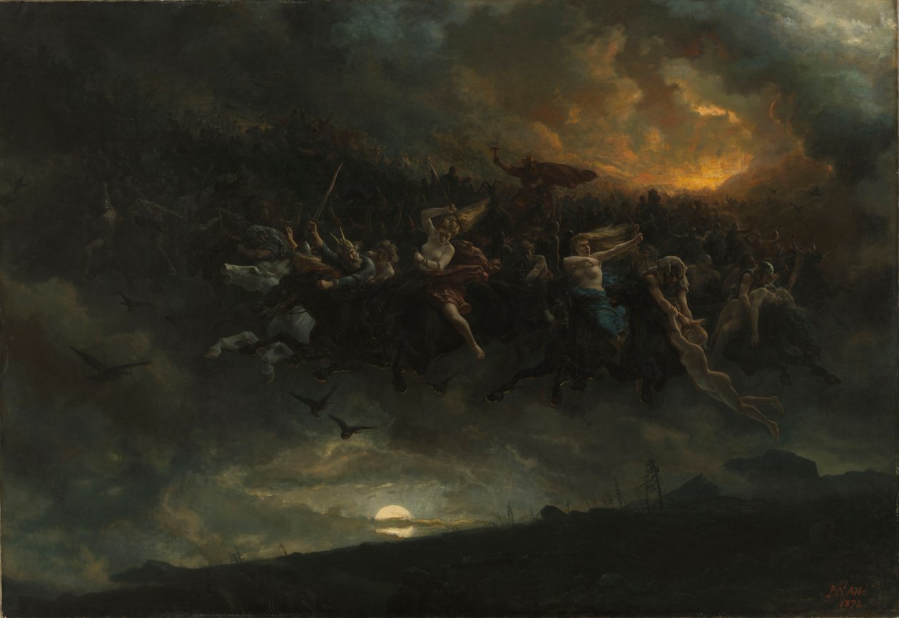 Den vilde jagt på Odin, 1872. af Peter Nicolai Arbo