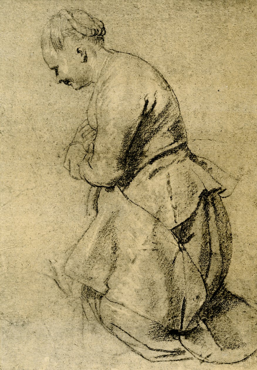 En bedende hyrdekvinde af Peter Paul Rubens