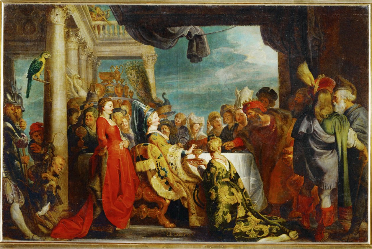 Alboin og Rosamunde (maleri på lærred) af Peter Paul Rubens