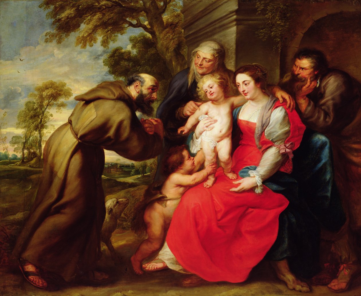 Hellig familie med den hellige Frans, ca. 1625 af Peter Paul Rubens