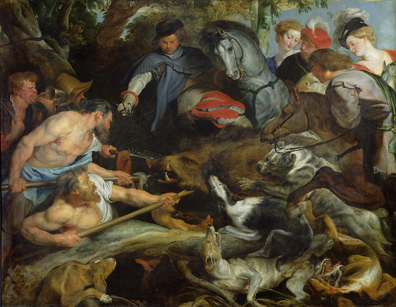 Jagt et vildsvin, c.1615-16 af Peter Paul Rubens