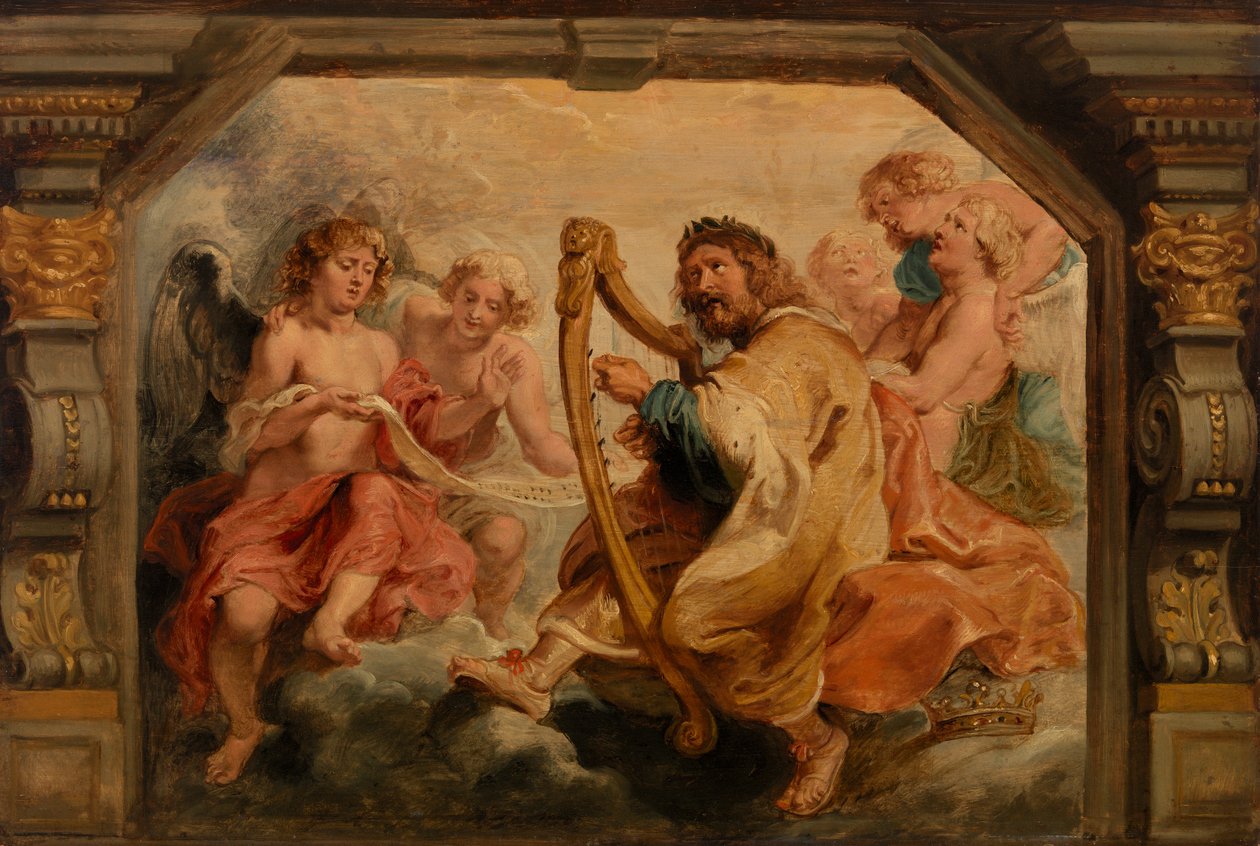 Kong David spiller på harpe af Peter Paul Rubens