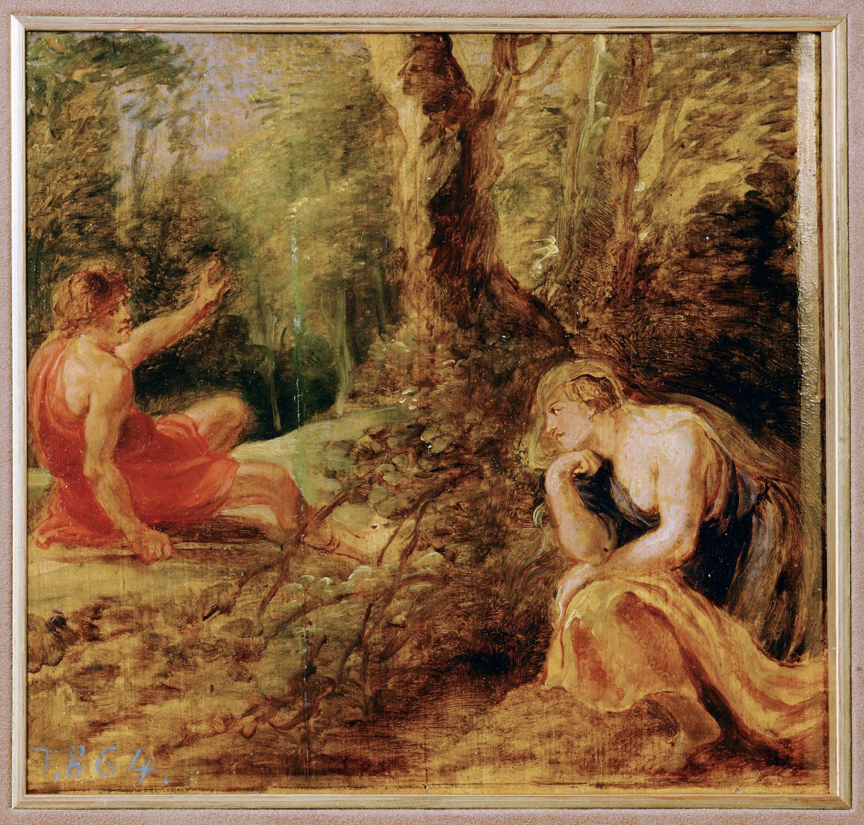 Prokris og Kefalos (maleri på træ) af Peter Paul Rubens