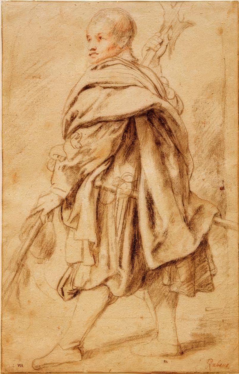Studie af en helleberdier af Peter Paul Rubens
