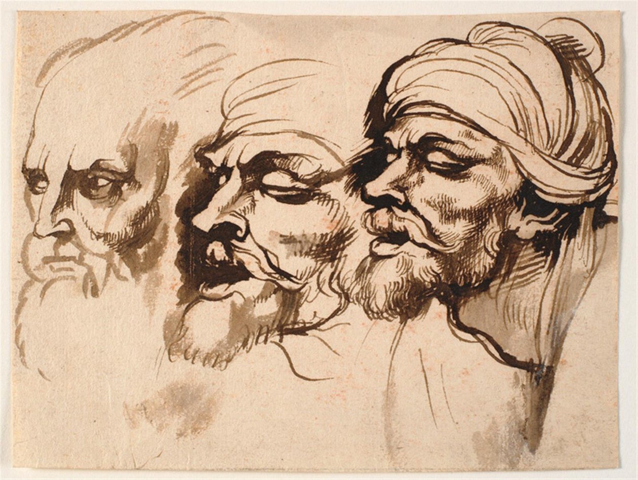 Tre mandshoveder af Peter Paul Rubens