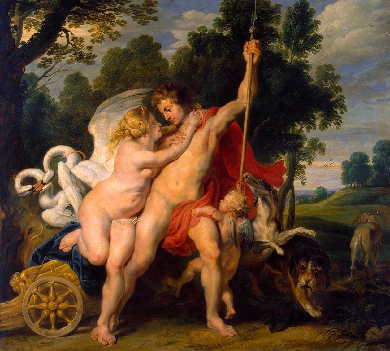 Venus og Adonis, c1614 af Peter Paul Rubens