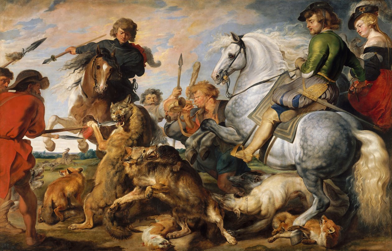 Ulve- og rævejagt, ca. 1616. af Peter Paul Rubens