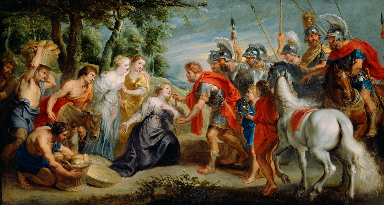 David møder Abigail, ca. 1620-5 af Peter Paul studio of Rubens