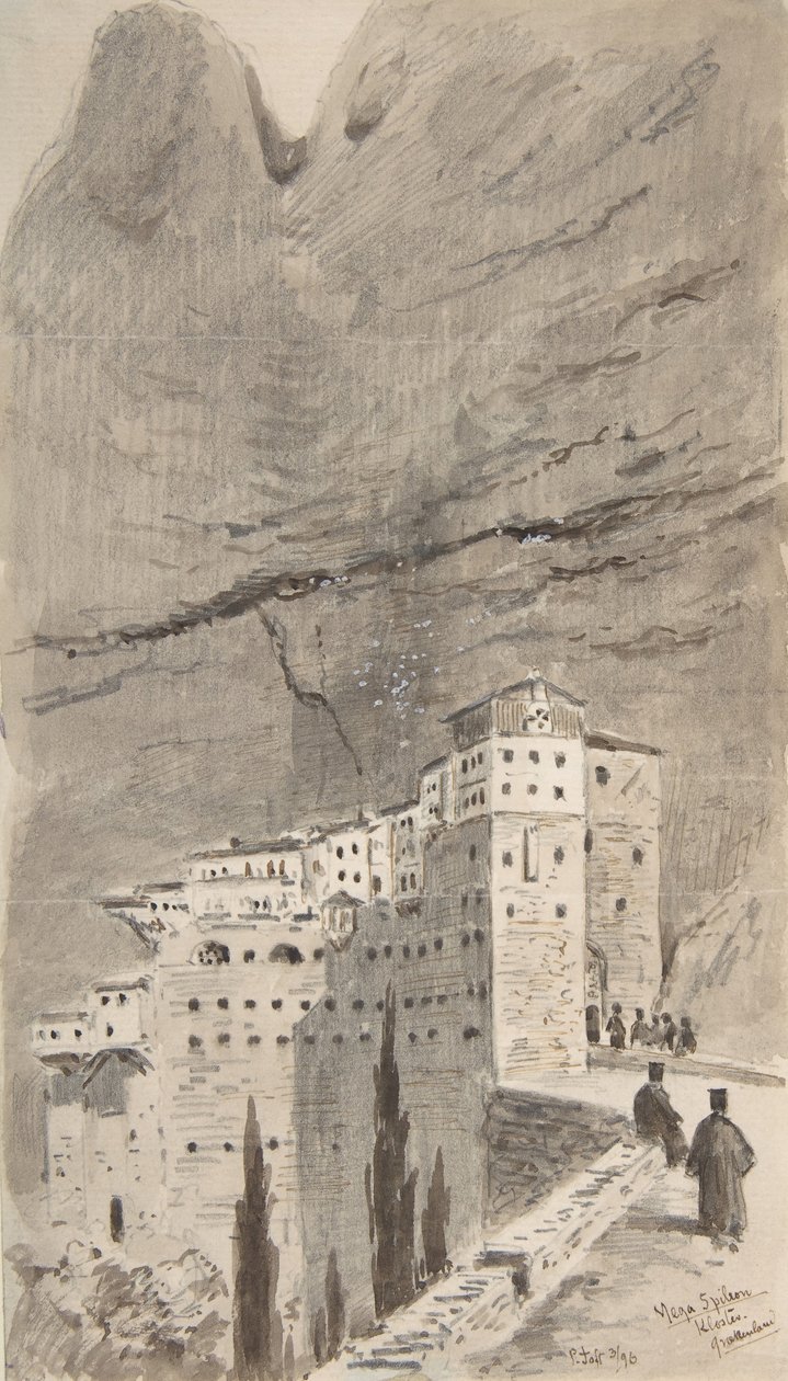 Klosteret Mega Spileon, Grækenland, 1896. af Peter Toft