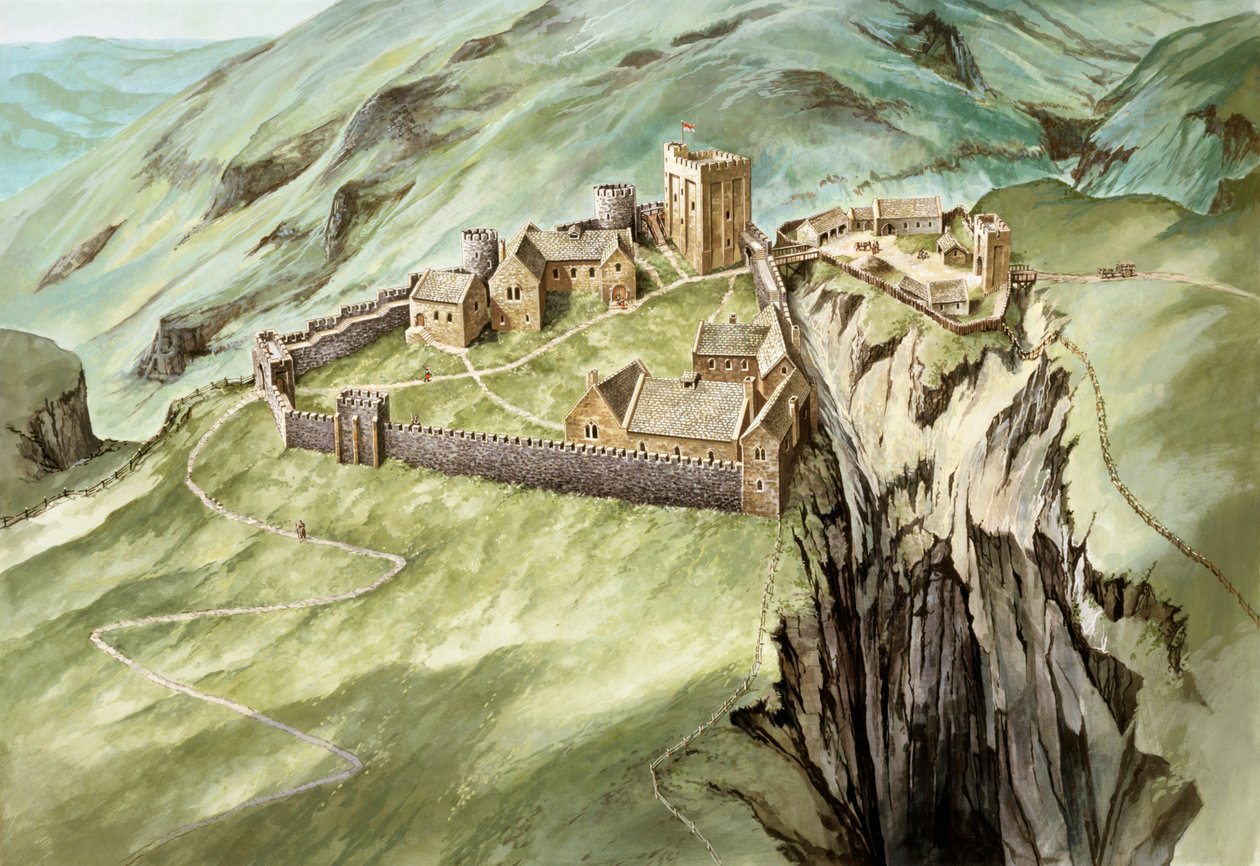 Peveril Castle, 14. århundrede, c1990-2010 af Peter Urmston