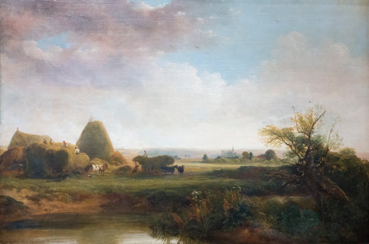 Høslæt, ca. 1815-30 (olie på lærred) af Peter de Wint