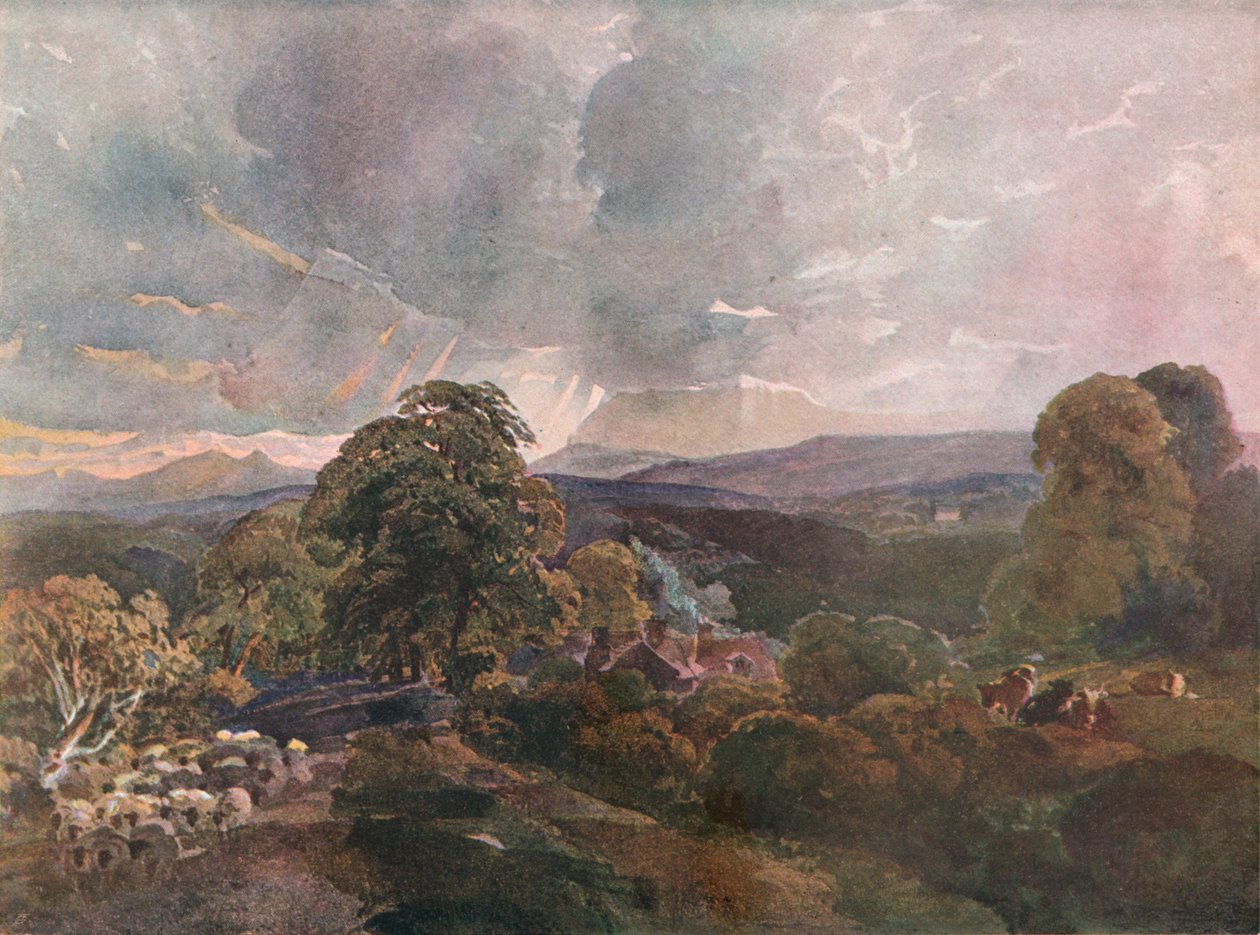 Sackbridge Hall, nær Lowther, c1928 af Peter de Wint