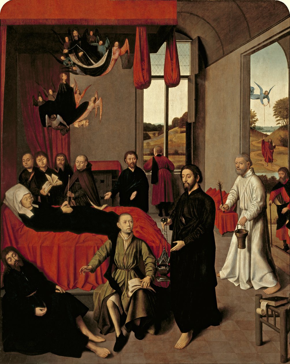 The Death of the Virgin, ca. 1460-65 (olie på eg overført til mahogni og vugget) af Petrus Christus