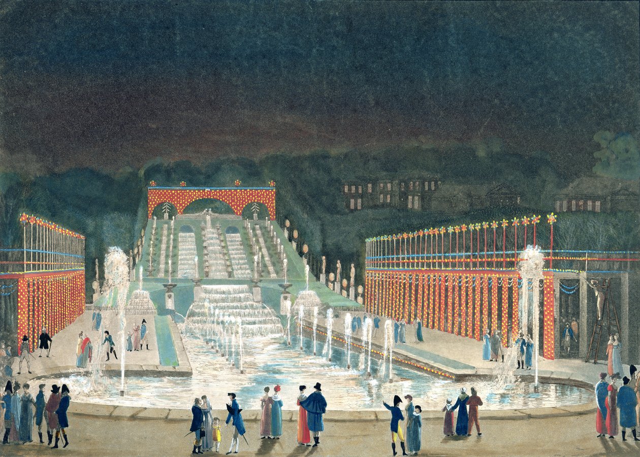 Illumination af Saint-Cloud-fontænen, 1. april 1810 (radering og akvatint på papir) af Philibert Louis Debucourt